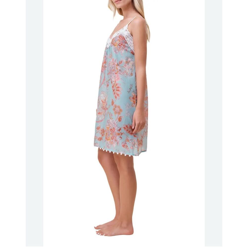 Papinelle Coco Lace Trim Cotton & Silk Chemise Size XL Soft Femme Loungewear